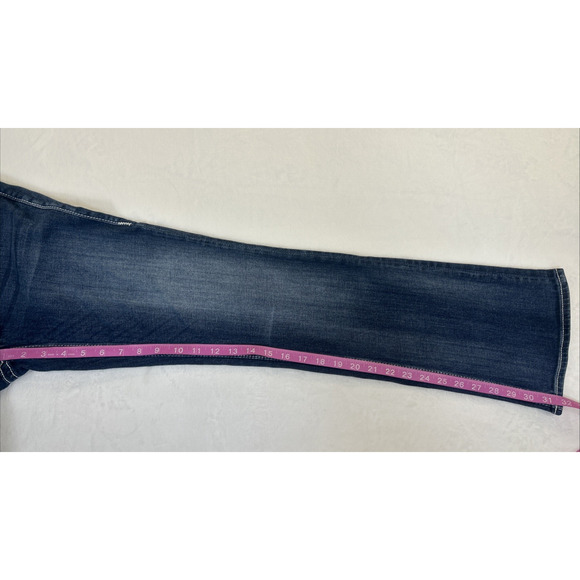 Vigoss Womens Blue Denim The Chelse Bootcut Jeans Mid Rise Size 3/4 x 32 Charity - Picture 6 of 15